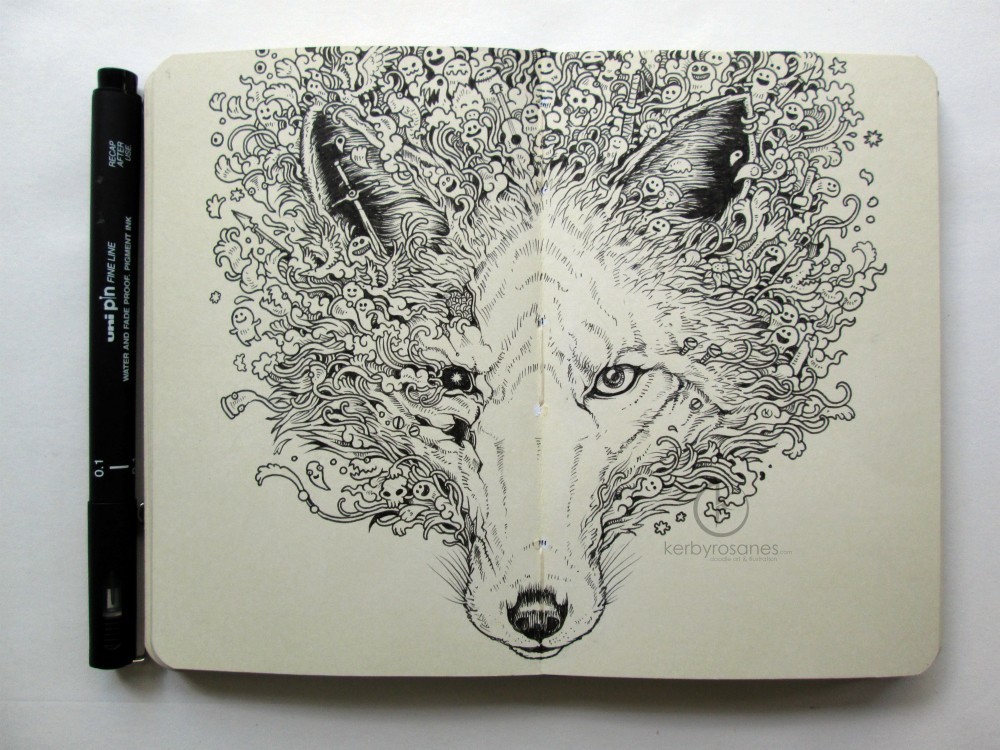 moleskine_doodles__fox_ruins_by_kerbyrosanes-d6hx31q