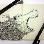 moleskine_doodles__river_horse_by_kerbyrosanes-d6cyr59