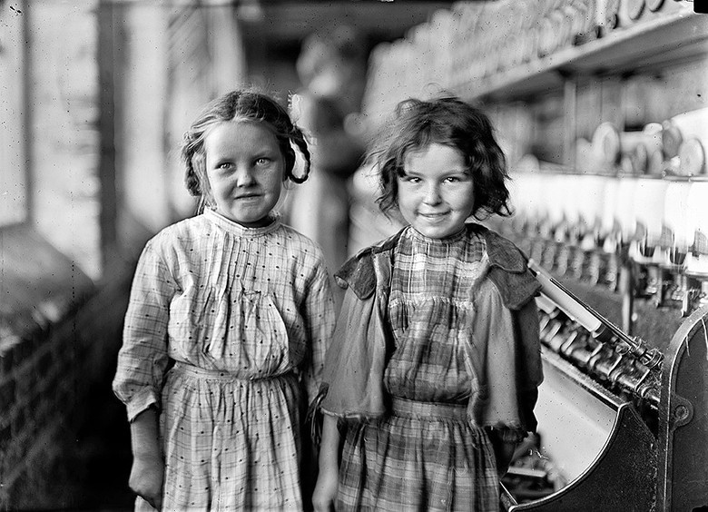 Lewis-Hine-Two-of-the-helpers-in-the-Tifton-Cotton-Mill-at-Tifton-Georgia-1909