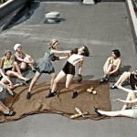 Women boxing on a roof, 1938 (2)