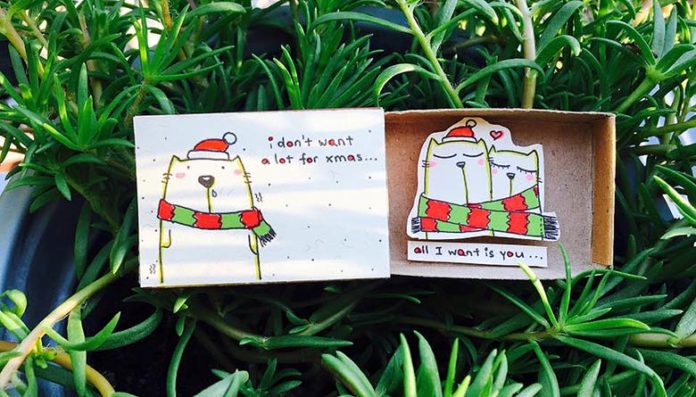 Des cartes de vœux à croquer à partir de boites d’allumettes