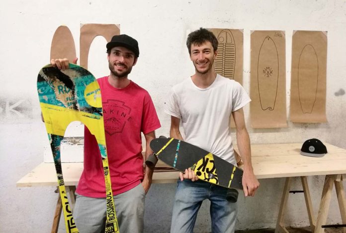 Ces deux Français recyclent des snowboards pour créer des skates