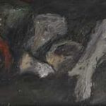 1952-1954 – J. Kreienbühl – Ossements, huile sur toile, 26 x 100 cm