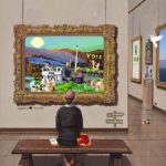 Stevan-Dohanos-–-Art-lover-(Tired-museum-feet),-circa-1956-revisité-par-Mikel-Hegoburu-pour-Mr-Mondialisation