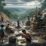 DALL·E-2024-09-25-18.18.26-A-landscape-of-an-artisanal-gold-mining-site-in-the-Philippines.-The-main-elements-including-a-man-and-a-woman-working-in-muddy-fields-and-children-n