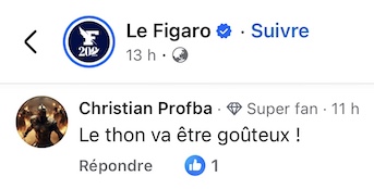 Sur la page du Figaro, on fête la mort de 42 personnes noyées
