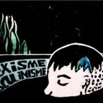 @cocoroupi _Submergé_  Gouache etlinogravure sur papier 10,24 cm x 800 Janvier 2026