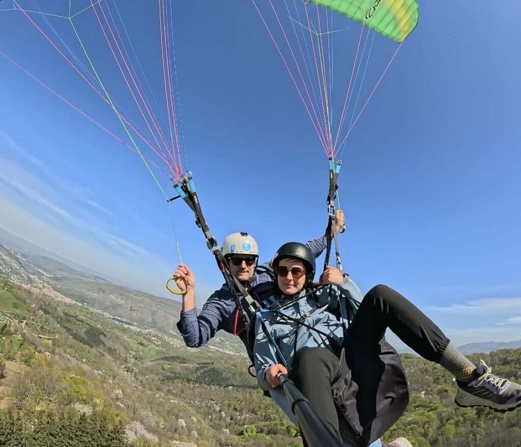 Le départ de Pauline s'est fait depuis Albi, en parapente ©Pauline Plaçais