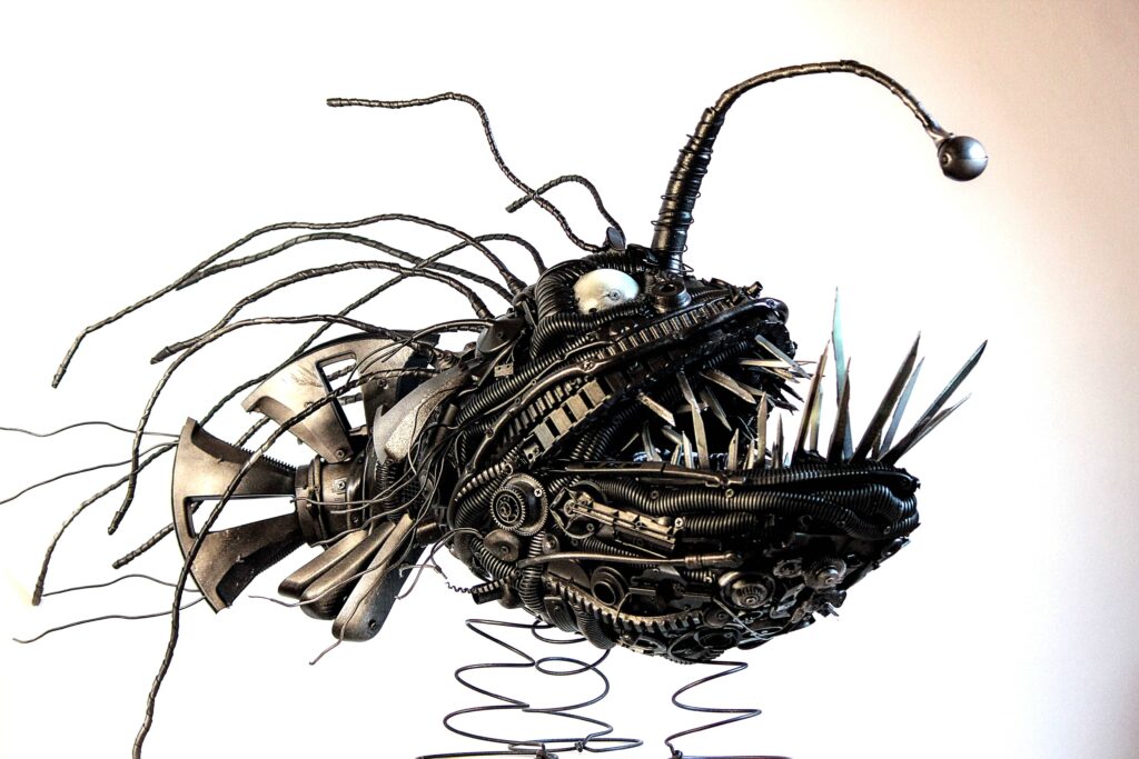 Les animaux marins font partie des pièces les plus créées par Adrien ©Vortex Récupart